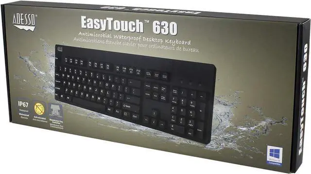 Alt view image 4 of 5 - Adesso Easy Touch 630Ub, Wired Waterproof Keyboard (AKB-630UB), Black