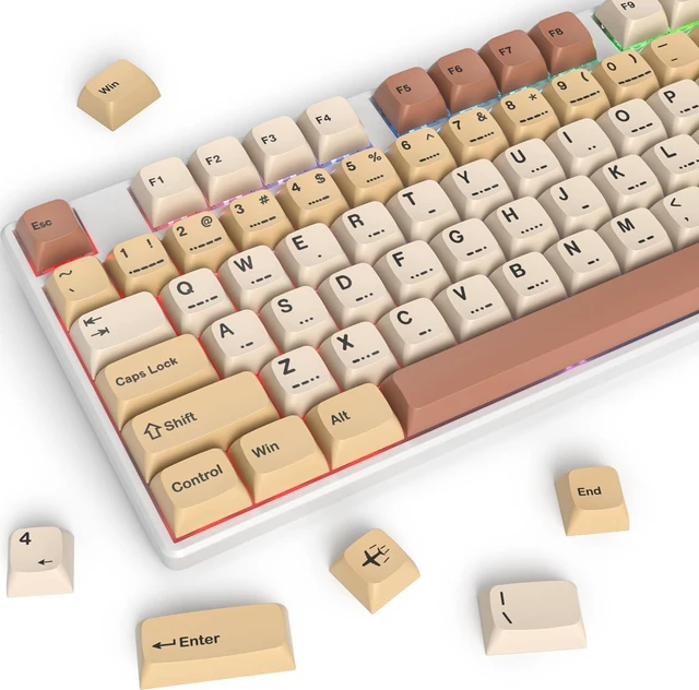 Main image of SURMEN 139 XDA Profile PBT Keycaps 75 Percent, Custom keycaps Dye Sublimation with ISO Keys for 61/68/82/87/108 Mechanical Keyboard (Stamp)