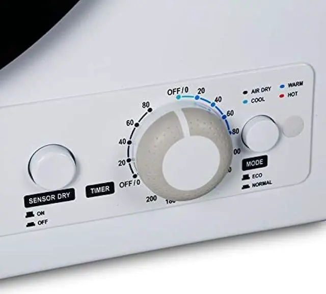 Alt view image 3 of 6 - BLACK+DECKER BCED37 Compact Dryer for Standard Wall Outlet, Small, 4 Modes, Load Volume 13.2 lbs., White