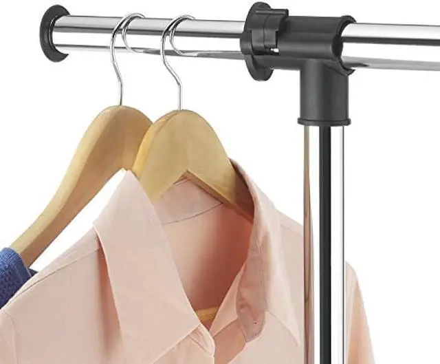 Alt view image 4 of 4 - Whitmor Deluxe Adjustable Garment Rack - Rolling Clothes Organizer - Black and Chrome