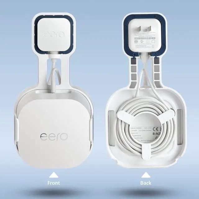 Alt view image 2 of 6 - PETIMETI Wall Mount for EERO 6+ Mesh WiFi System, Space Saving Wall Mount Bracket for EERO 6+ Router with Cord Management and Easily Moved(2 Pack)