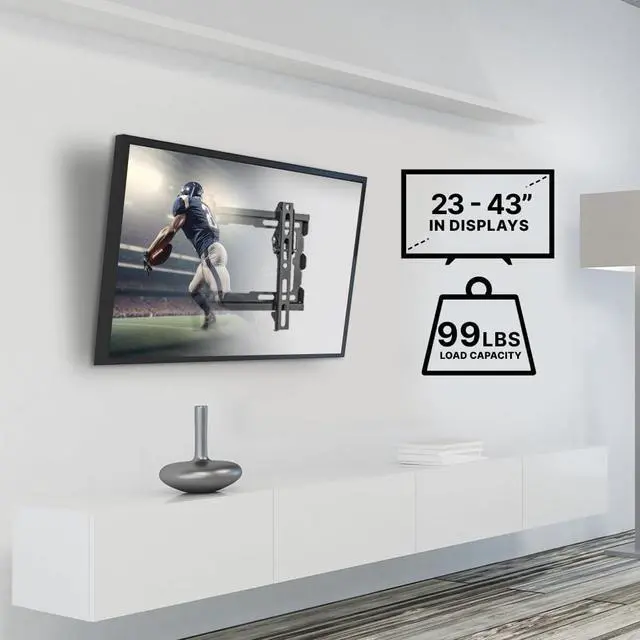 Alt view image 6 of 7 - Vanco Tilt TV Wall Mount with Wall Mount Tilt TV Bracket - Slim Profile, VESA Compatible Tiltable TV Mount 200 x 200 or Less, Supports 23-43 Inch Displays