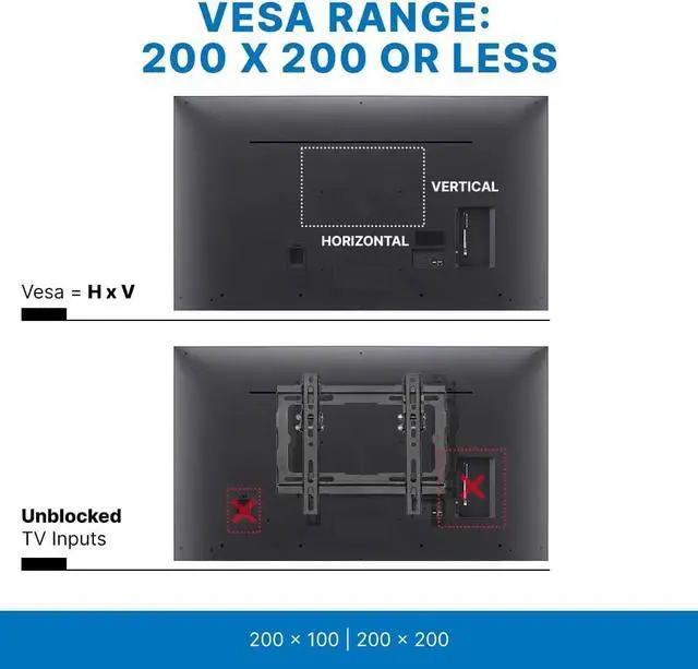 Alt view image 5 of 7 - Vanco Tilt TV Wall Mount with Wall Mount Tilt TV Bracket - Slim Profile, VESA Compatible Tiltable TV Mount 200 x 200 or Less, Supports 23-43 Inch Displays