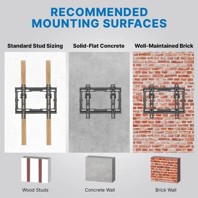 Alt view image 7 of 7 - Vanco Tilt TV Wall Mount with Wall Mount Tilt TV Bracket - Slim Profile, VESA Compatible Tiltable TV Mount 200 x 200 or Less, Supports 23-43 Inch Displays