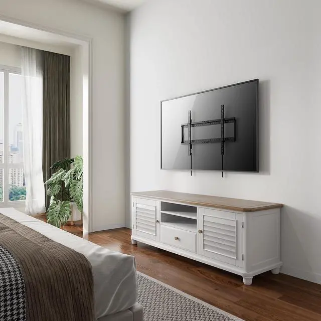 Alt view image 7 of 7 - WALI TV Wall Mount Bracket for 37-90 Inch Flat Curved TVs up to 165 lbs, Low Profile Wall Mount Holds Your TV 1.1 Inch from The Wall, Mounting Holes up to 600x400mm (TTM-2), Black