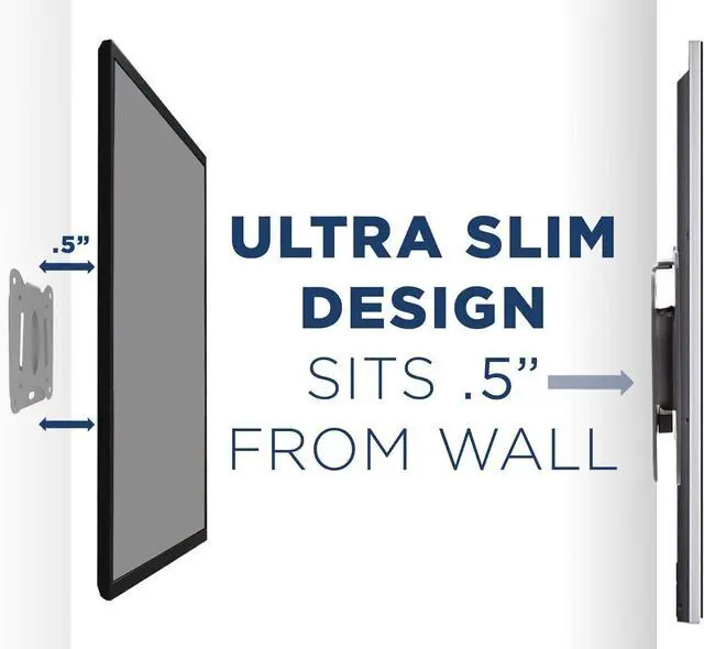 Alt view image 4 of 7 - Mount-It! MI-203 Low Profile Fixed TV Wall Mount | Fits 13-32 Inch Screens | VESA 75x75 & 100x100 | Heavy-Duty Steel with 60 Lbs Capacity | Built-in Bubble Level | Ideal for RV, Home, and Office