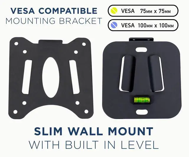Alt view image 6 of 7 - Mount-It! MI-203 Low Profile Fixed TV Wall Mount | Fits 13-32 Inch Screens | VESA 75x75 & 100x100 | Heavy-Duty Steel with 60 Lbs Capacity | Built-in Bubble Level | Ideal for RV, Home, and Office