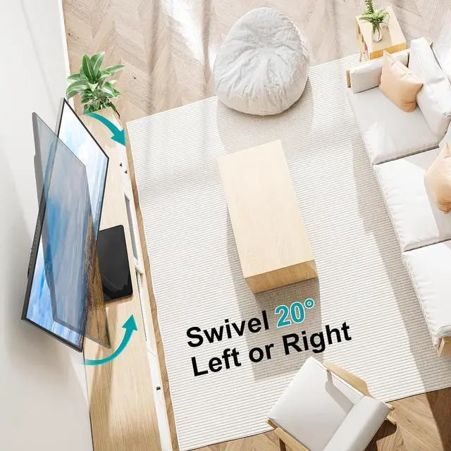 Alt view image 3 of 7 - Universal Swivel TV Stand Base Table Top TV Stand for 37 to 65 70 75 Inch LCD LED TVs Height Adjustable TV Mount Stand with Tempered Glass Base Holds up to 88lbs Max VESA 600x400mm
