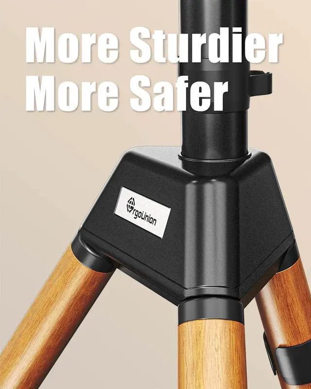 Alt view image 5 of 7 - Tripod TV Stand for 32-75 Inch Screen up to 77lbs, Height Adjustable Easel TV Floor Stand with Wood Legs and Cable Ties