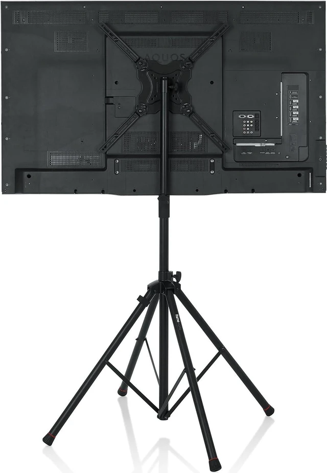 Alt view image 2 of 7 - Gator Frameworks Deluxe Adjustable Quadpod LCD/LED TV Monitor Stand with Lift Piston; Fits Screens up to 65" (GFW-AV-LCD-25), Red