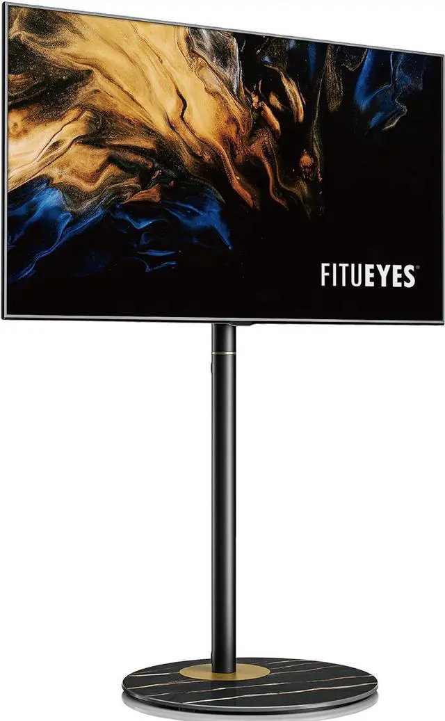 Main image of FITUEYES Design Corner TV Stand for 32 37 43 50 55 60 inch TV, Swivel Modern TV Stand Floor Mount with Wire Management Height Adjustable, Master Series