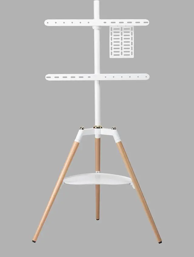 Alt view image 3 of 7 - ETHU Tripod Easel TV Stand for 45-65 inch LED LCD Screen Flat Curved Screen, Height Adjustable Studio TV Display Stand with 140° Swivel for Bedroom, Living Room, Corner TV Stand (White)