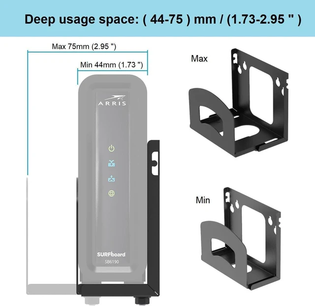Alt view image 3 of 6 - Beiyier Cable Box Mount and Adjustable Wall Mount for Small Wide Devices, Like Streaming Media Devices, DVD Players and BoxesCableBoxM