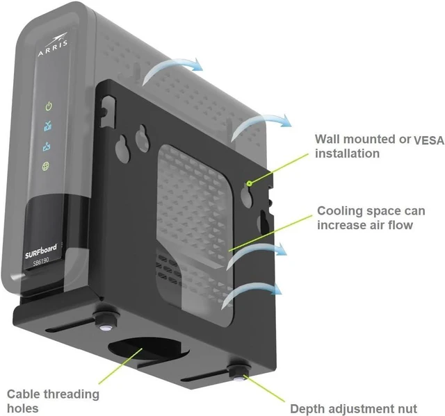 Alt view image 5 of 6 - Beiyier Cable Box Mount and Adjustable Wall Mount for Small Wide Devices, Like Streaming Media Devices, DVD Players and BoxesCableBoxM