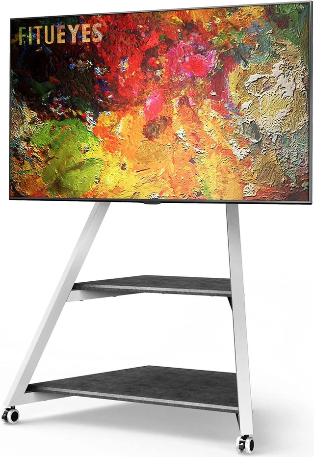 Main image of FITUEYES Design Floor TV Stand for 43 55 65 70 75 Inch TV, TV Cart Modern Entertainment Center Swivel Tilt Art Style, Height Adjustable Universal TV Mount Stand with Wire Management, Eiffel Series