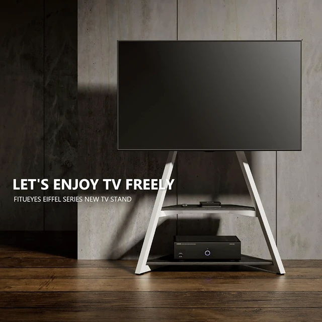 Alt view image 2 of 7 - FITUEYES Design Floor TV Stand for 43 55 65 70 75 Inch TV, TV Cart Modern Entertainment Center Swivel Tilt Art Style, Height Adjustable Universal TV Mount Stand with Wire Management, Eiffel Series