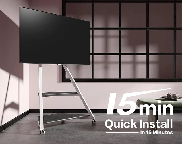 Alt view image 6 of 7 - FITUEYES Design Floor TV Stand for 43 55 65 70 75 Inch TV, TV Cart Modern Entertainment Center Swivel Tilt Art Style, Height Adjustable Universal TV Mount Stand with Wire Management, Eiffel Series