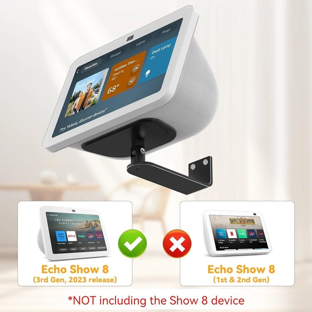Alt view image 2 of 7 - Laivli Wall Mount for Show 8 (3rd Gen), Aluminum Show 5 Stand with Strong Magnetic, Tilt Forward-Backward and Swivel Horizontally for Viewing, Smart Display Stand for Show 8 3rd Generation (Black)