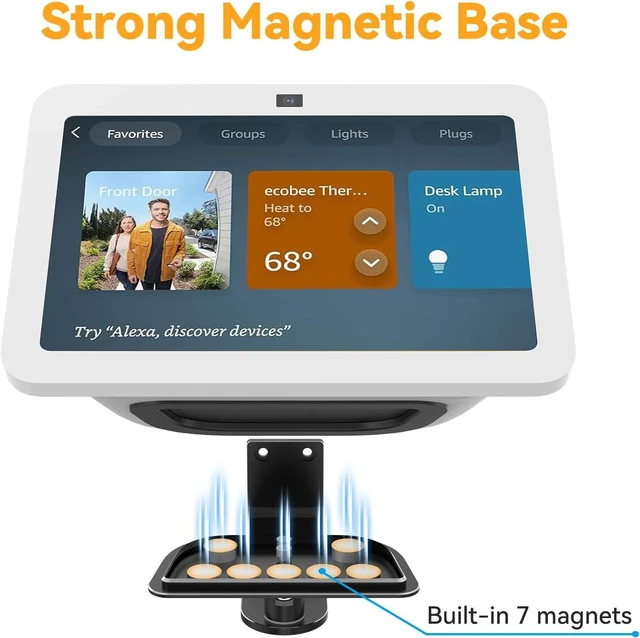 Alt view image 3 of 7 - Laivli Wall Mount for Show 8 (3rd Gen), Aluminum Show 5 Stand with Strong Magnetic, Tilt Forward-Backward and Swivel Horizontally for Viewing, Smart Display Stand for Show 8 3rd Generation (Black)