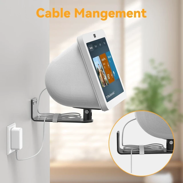 Alt view image 4 of 7 - Laivli Wall Mount for Show 8 (3rd Gen), Aluminum Show 5 Stand with Strong Magnetic, Tilt Forward-Backward and Swivel Horizontally for Viewing, Smart Display Stand for Show 8 3rd Generation (Black)