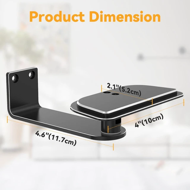Alt view image 6 of 7 - Laivli Wall Mount for Show 8 (3rd Gen), Aluminum Show 5 Stand with Strong Magnetic, Tilt Forward-Backward and Swivel Horizontally for Viewing, Smart Display Stand for Show 8 3rd Generation (Black)