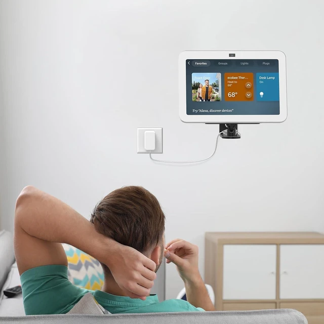 Alt view image 7 of 7 - Laivli Wall Mount for Show 8 (3rd Gen), Aluminum Show 5 Stand with Strong Magnetic, Tilt Forward-Backward and Swivel Horizontally for Viewing, Smart Display Stand for Show 8 3rd Generation (Black)