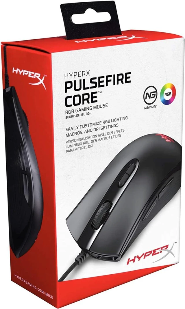 Alt view image 6 of 7 - HyperX Pulsefire Core - RGB Gaming Mouse, Software Controlled RGB Light Effects & Macro Customization, Pixart 3327 Sensor up to 6,200DPI, 7 Programmable Buttons, Mouse Weight 87g,Black