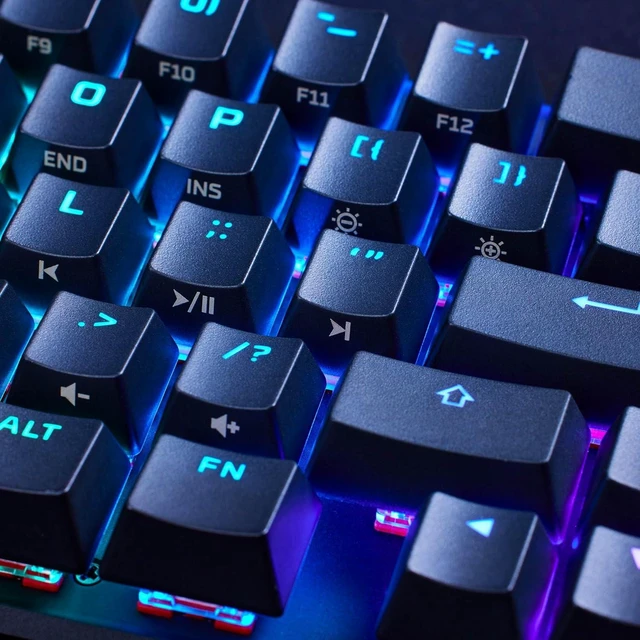 Alt view image 5 of 7 - HyperX Alloy Origins 65 - Mechanical Gaming Keyboard Compact 65% Form Factor - Tactile Aqua Switch - Double Shot PBT Keycaps - RGB LED Backlit - NGENUITY Software Compatible