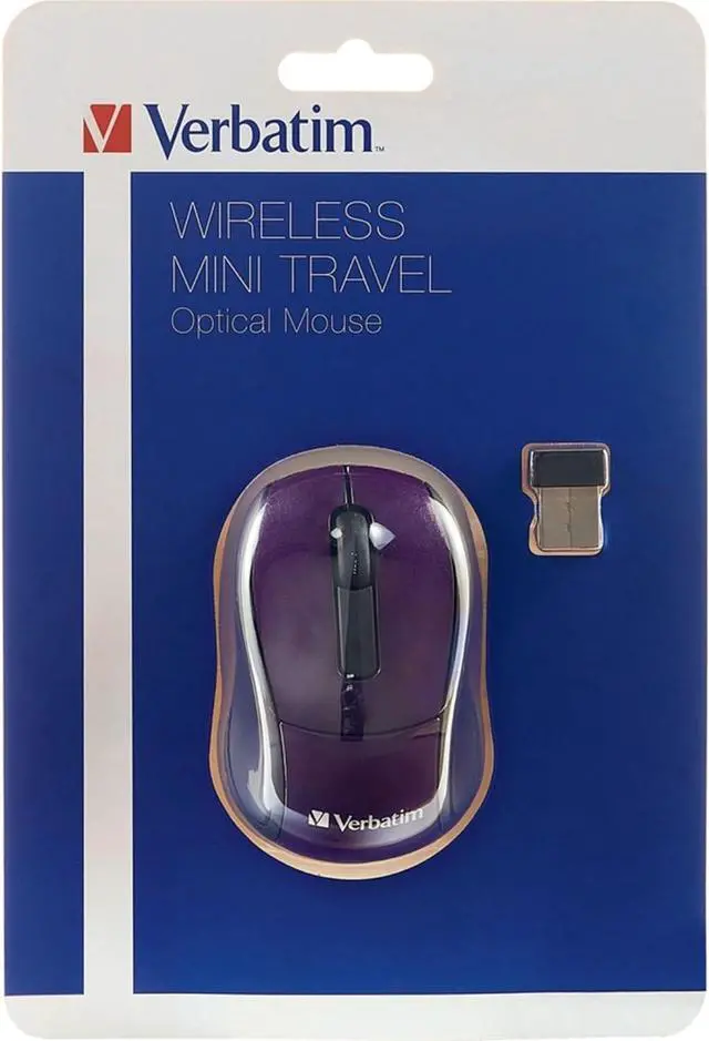 Alt view image 3 of 7 - Verbatim Wireless Mini Travel Optical Mouse - Purple