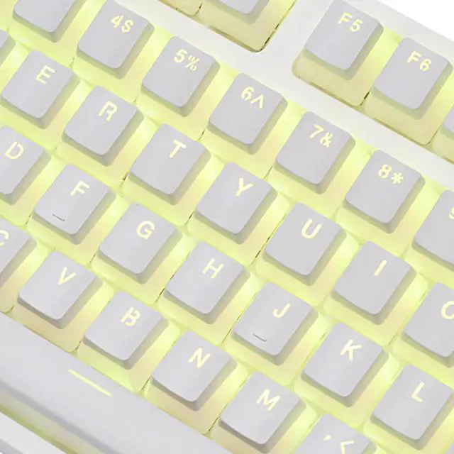 Alt view image 5 of 7 - Happy Balls PBT Keycaps Backlit Pudding Keycap Set Doubleshot Translucent OEM Profile with Keycaps Holder and Puller for 60%/87 TKL/104/108 MX Switches Mechanical Keyboard(White Pudding)
