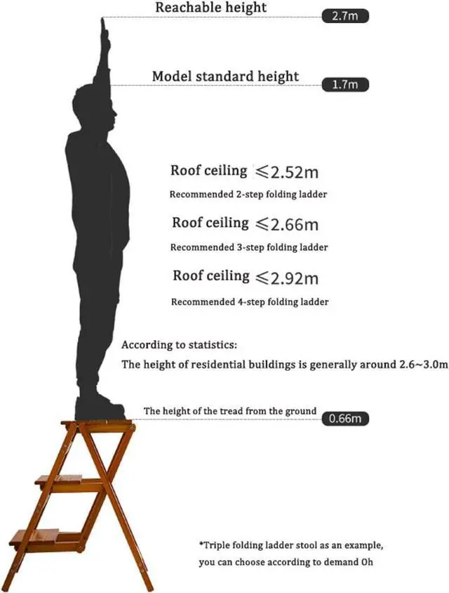 Alt view image 7 of 7 - 3 Step Stool Wooden Folding Ladder Chair Thickened Library Stair Portable Light Garden Tool Maximum Load 337bl by DT