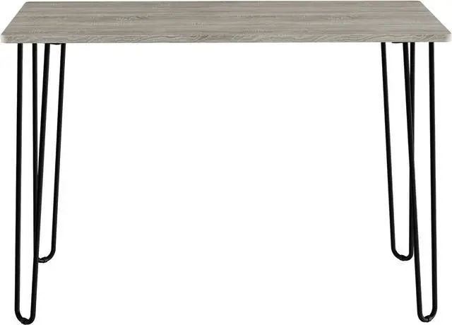Alt view image 6 of 6 - Desk with Hairpin Legs - Modern Industrial Style Home Decor - Woodgrain-Look and Steel Accent Home Office Furniture by Lavish Home (Gray)