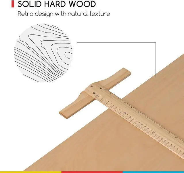 Alt view image 6 of 6 - MEEDEN Solid Wood Drafting Table, Artist Drawing Desk, Writing Desk Studio Desk, Art Craft Table with Adjustable Height and Tiltable Tabletop for Artwork, Graphic Design, Reading