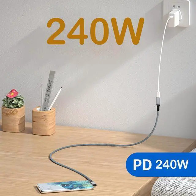 Alt view image 3 of 7 - USB 4 Extension Cable 240W 2FT, Right Angle Thunderbolt 4/3 & USB C Male to Female Cable, PD 3.1 Fast Charging 40Gbps 8K@60Hz Video, Type C Extender Cord, for MacBook,iPad Pro/Air,Galaxy S24 S23