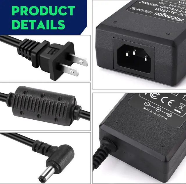 Alt view image 4 of 7 - Facmogu 12V 10A Power Supply AC to DC Adapter, AC to DC Converter 100V-240V to 12V 10A 120W, 12 Volts 10 Amps Power Transformer 5.5x2.5mm & 5.5x2.1mm Tip, Desktop Regulated Power Adapter