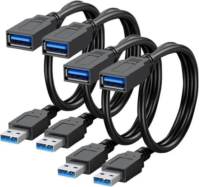 Main image of SaiTech IT 4 Pack Short Length 30cm USB 3.0 Extension Cable, Male to Female Extender Cable, USB 3.0 Extender Cord