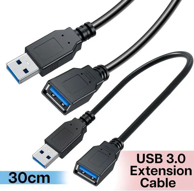 Alt view image 2 of 7 - SaiTech IT 4 Pack Short Length 30cm USB 3.0 Extension Cable, Male to Female Extender Cable, USB 3.0 Extender Cord