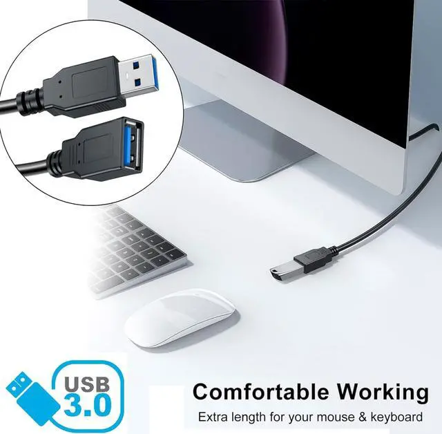 Alt view image 6 of 7 - SaiTech IT 4 Pack Short Length 30cm USB 3.0 Extension Cable, Male to Female Extender Cable, USB 3.0 Extender Cord