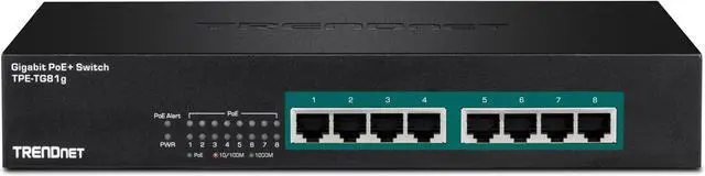 Alt view image 4 of 4 - TRENDnet TPE-TG81g 8-port Gigabit GREENnet PoE+ Switch, rack mountable