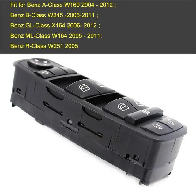 Alt view image 2 of 6 - A1698206610 Electric Power Window Control Switch Front Left Driver Window Master Switch for Benz W169 W245 A/B180 A/B200