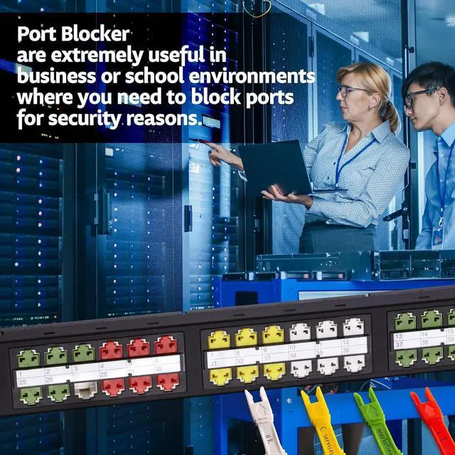 Alt view image 4 of 7 - NTW- Archtech NL-PBK10-YL Locking RJ45 Port/Dust Blocker with Color Coded Keys