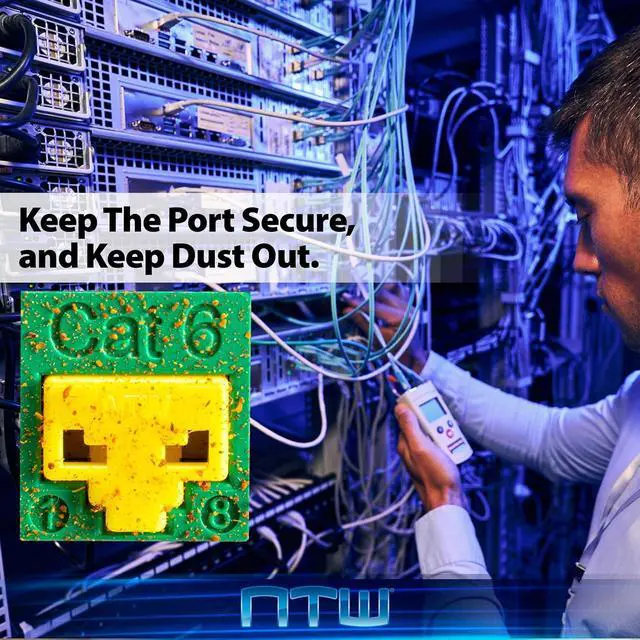 Alt view image 6 of 7 - NTW- Archtech NL-PBK10-YL Locking RJ45 Port/Dust Blocker with Color Coded Keys