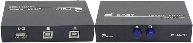 Alt view image 2 of 7 - QIANRENON USB Switch Bundle for Manual Printer Switch, 2-Port USB 2.0 Switch Adapter for USB Device Port Sharing Between 2 Computers (2 Switch),with 2 Pack USB 2.0 Male Cable