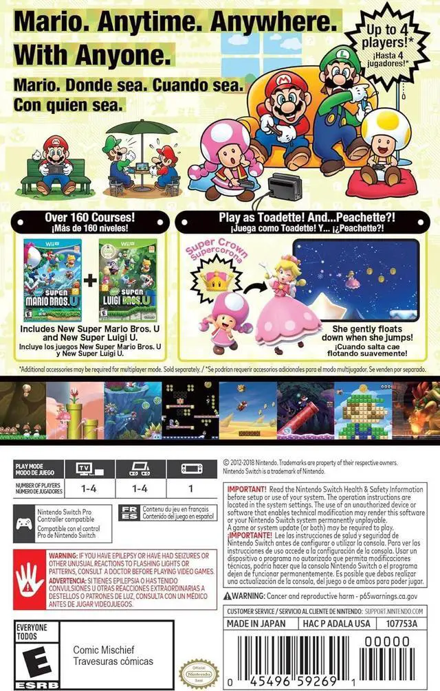 Alt view image 2 of 7 - New Super Mario Bros. U Deluxe - Nintendo Switch