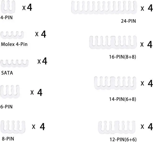 Alt view image 5 of 6 - FormulaMod Sleeve Extension Power Supply Cable Kit 18AWG ATX 24P+ (2) EPS 8-P+(3) PCI-E8-P with Combs for PSU to Motherboard/GPU