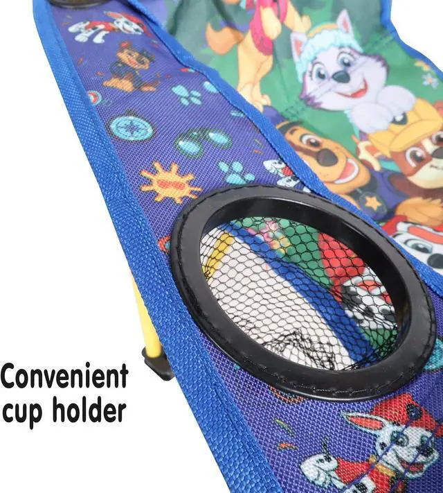 Alt view image 6 of 7 - Paw Patrol Kids Camp Chair, Outdoor Chair for Kids with Cup Holder and Carry Bag