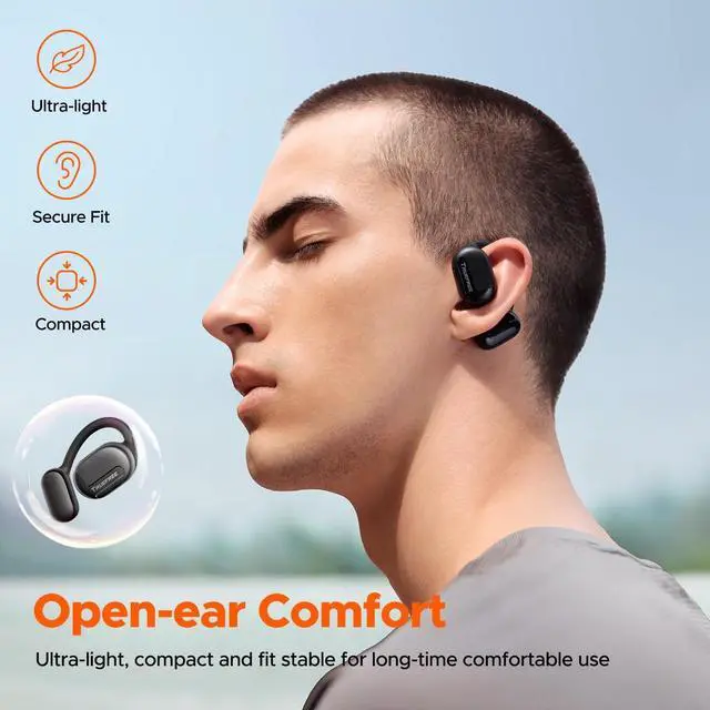 Alt view image 2 of 7 - Truefree Open Ear Bluetooth 5.3 Headphones, Wireless Earbuds with Earhooks, ENC Noise-Cancellation, Immersive Stereo Sound by 16.2mm Driver,4 Mics Clear Calls, 45H Playtime, for Workout, APP Control