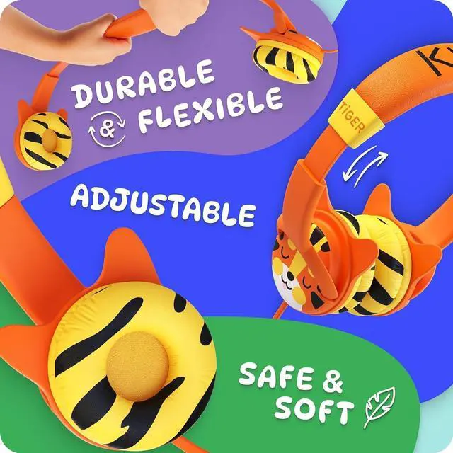 Alt view image 3 of 6 - Kidrox Toddler Headphones for 1 + Year Old  85dB Volume Limited Baby Headphones for Toddlers 1-3, Infant Headphones, Wired Child Headphones for Airplane Travel, Toddler Headphones for 2 Year Old