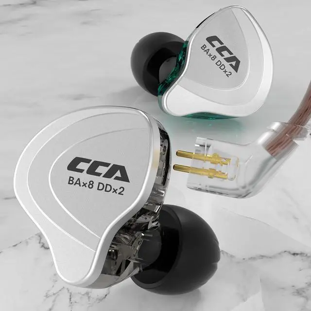 Alt view image 3 of 7 - CCA C10 Wired Headphone, 4BA+1DD Hybrid HiFi in Ear Earbuds Monitor, Sports Stereo Noise Cancelling IEM Headphone with Detachable Cable for Singers (No Microphone, Matte Black)