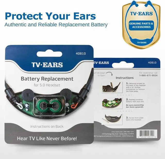 Alt view image 6 of 7 - TV Ears Headset Battery 5.0, 40810, Green, One Size